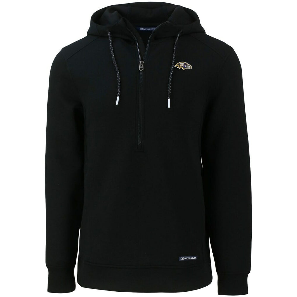 Baltimore Ravens Cutter & Buck Primary Mark Roam Eco Recycled Half-Zip Pullover Hoodie Black - NFL
