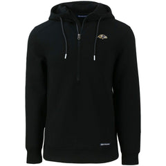 Baltimore Ravens Cutter & Buck Primary Mark Roam Eco Recycled Half-Zip Pullover Hoodie Black - NFL