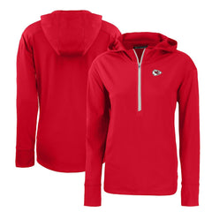 Kansas City Chiefs Cutter & Buck Women's Primary Mark Daybreak Eco Recycled Half-Zip Hoodie Red - NFL