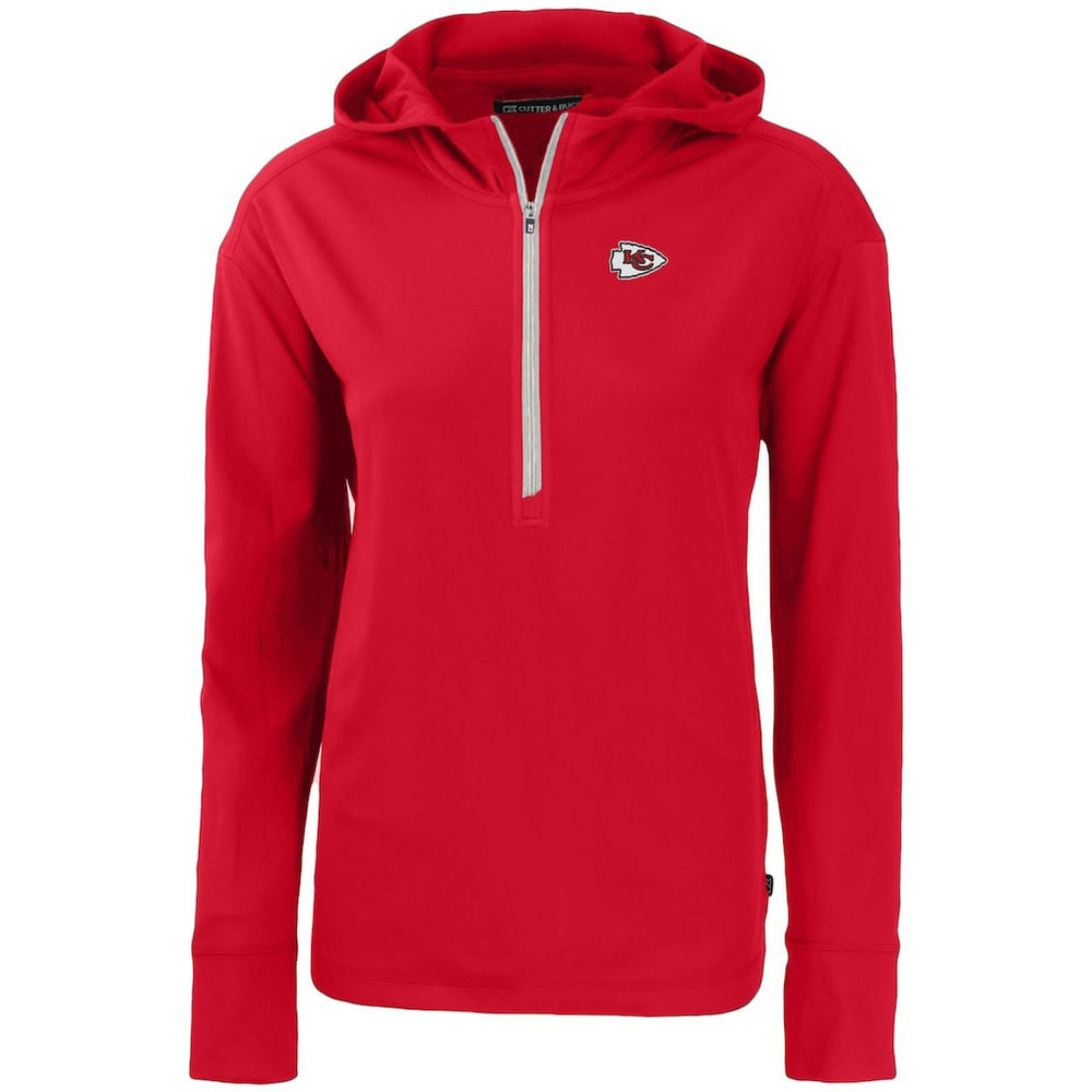 Kansas City Chiefs Cutter & Buck Women's Primary Mark Daybreak Eco Recycled Half-Zip Hoodie Red - NFL