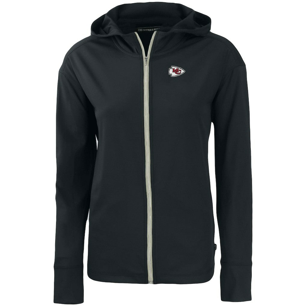 Kansas City Chiefs Cutter & Buck Women's Primary Mark Daybreak Eco Recycled Full-Zip Hoodie Black - NFL