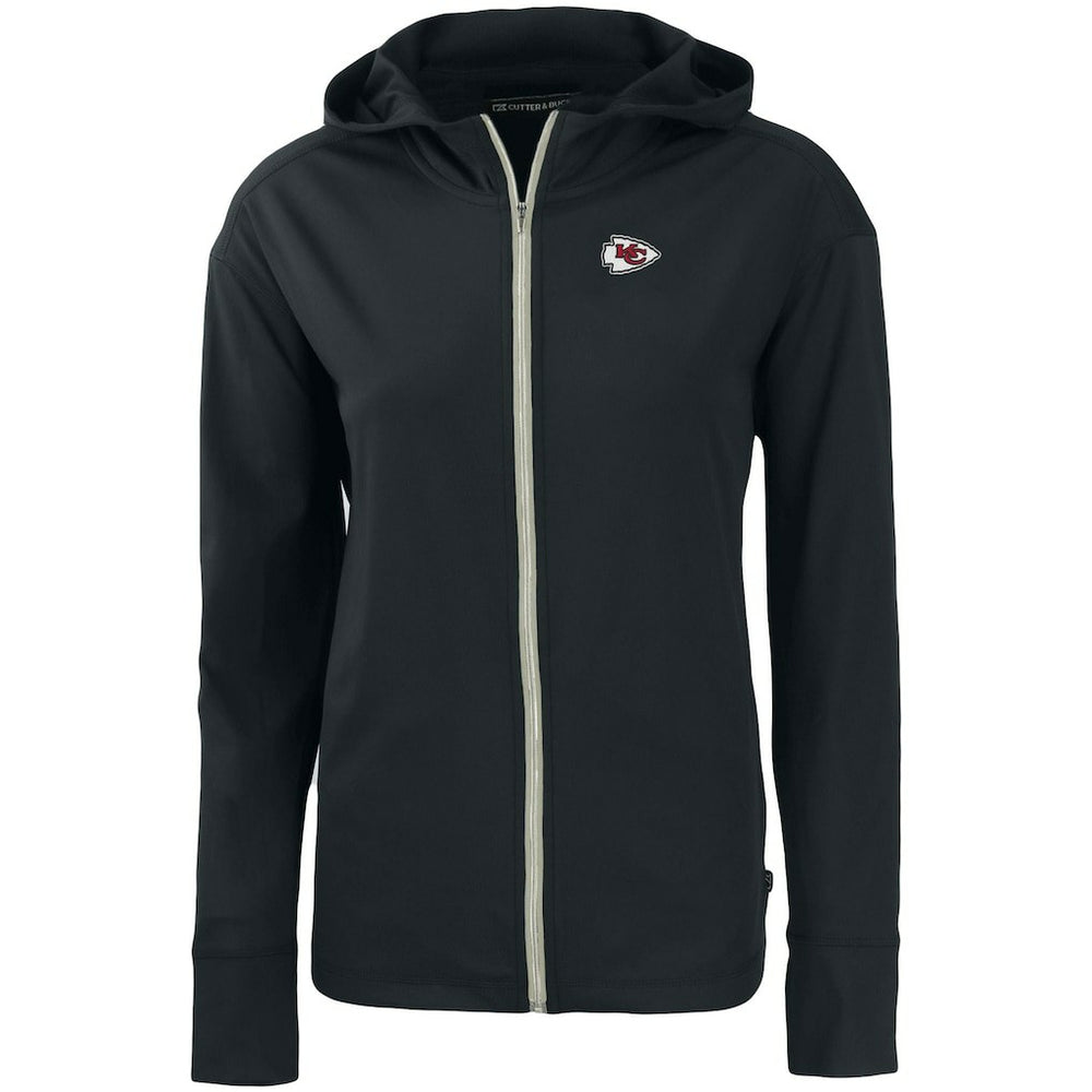 Kansas City Chiefs Cutter & Buck Women's Primary Mark Daybreak Eco Recycled Full-Zip Hoodie Black - NFL