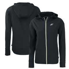 Philadelphia Eagles Cutter & Buck Women's Primary Mark Daybreak Eco Recycled Full-Zip Hoodie Black - NFL