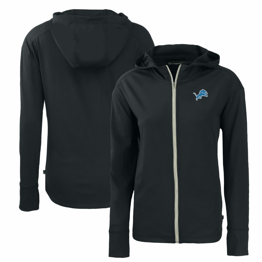 Detroit Lions Cutter & Buck Women's Primary Mark Daybreak Eco Recycled Full-Zip Hoodie Black - NFL
