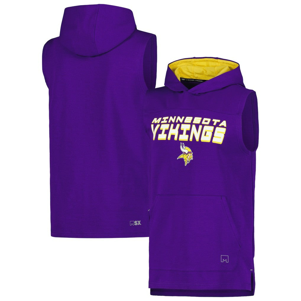 Minnesota Vikings MSX by Michael Strahan Captain Sleeveless Hoodie T-Shirt Purple - NFL