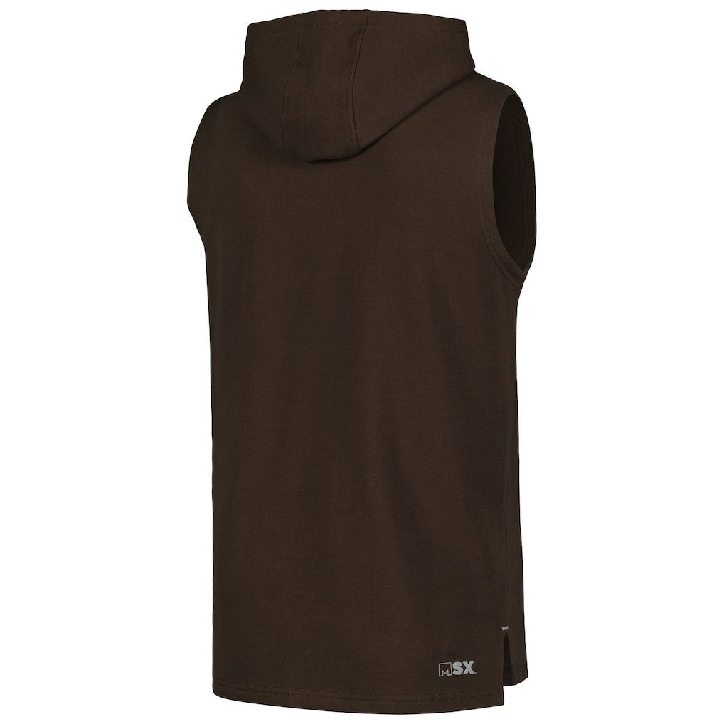Cleveland Browns MSX by Michael Strahan Captain Sleeveless Hoodie T-Shirt Brown - NFL