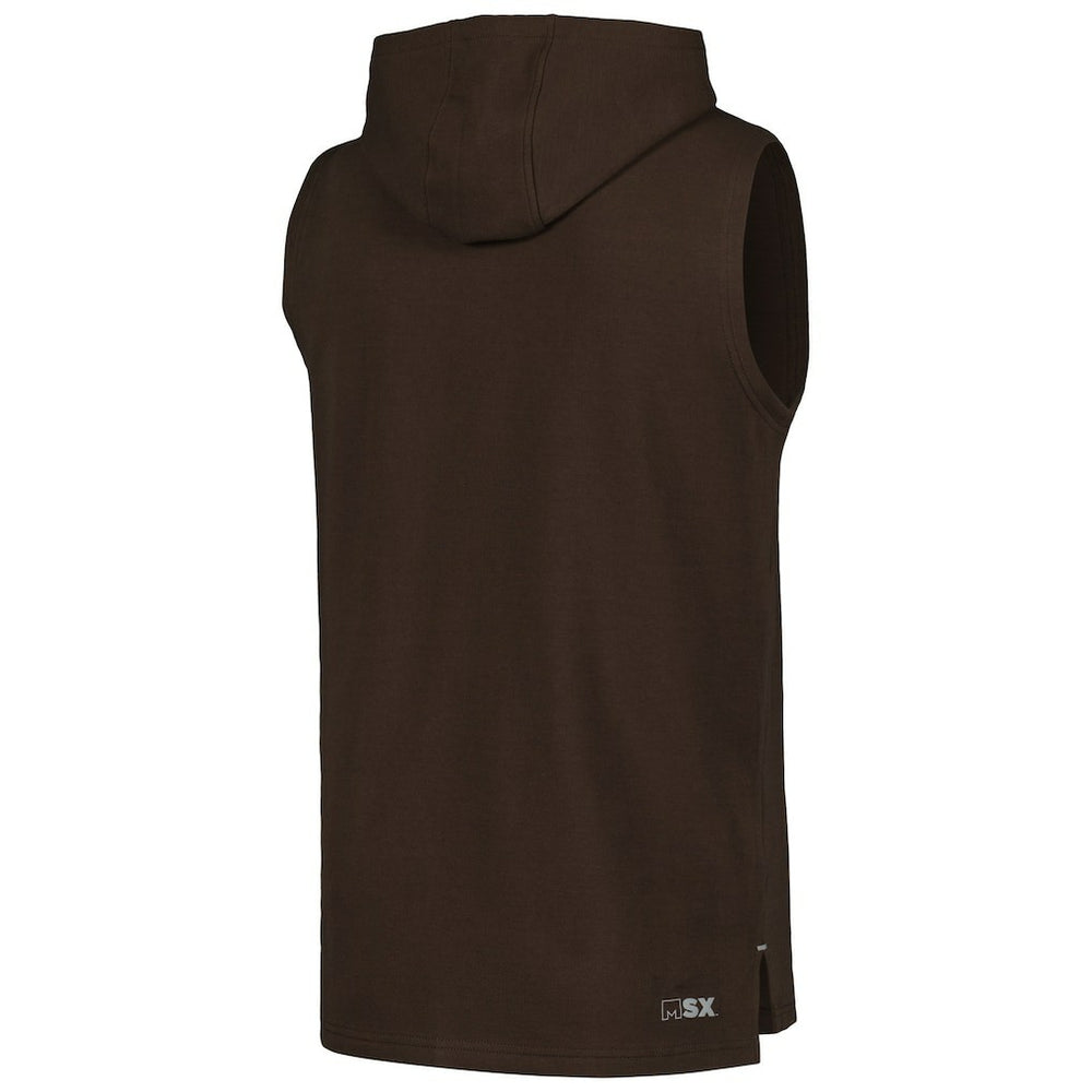 Cleveland Browns MSX by Michael Strahan Captain Sleeveless Hoodie T-Shirt Brown - NFL
