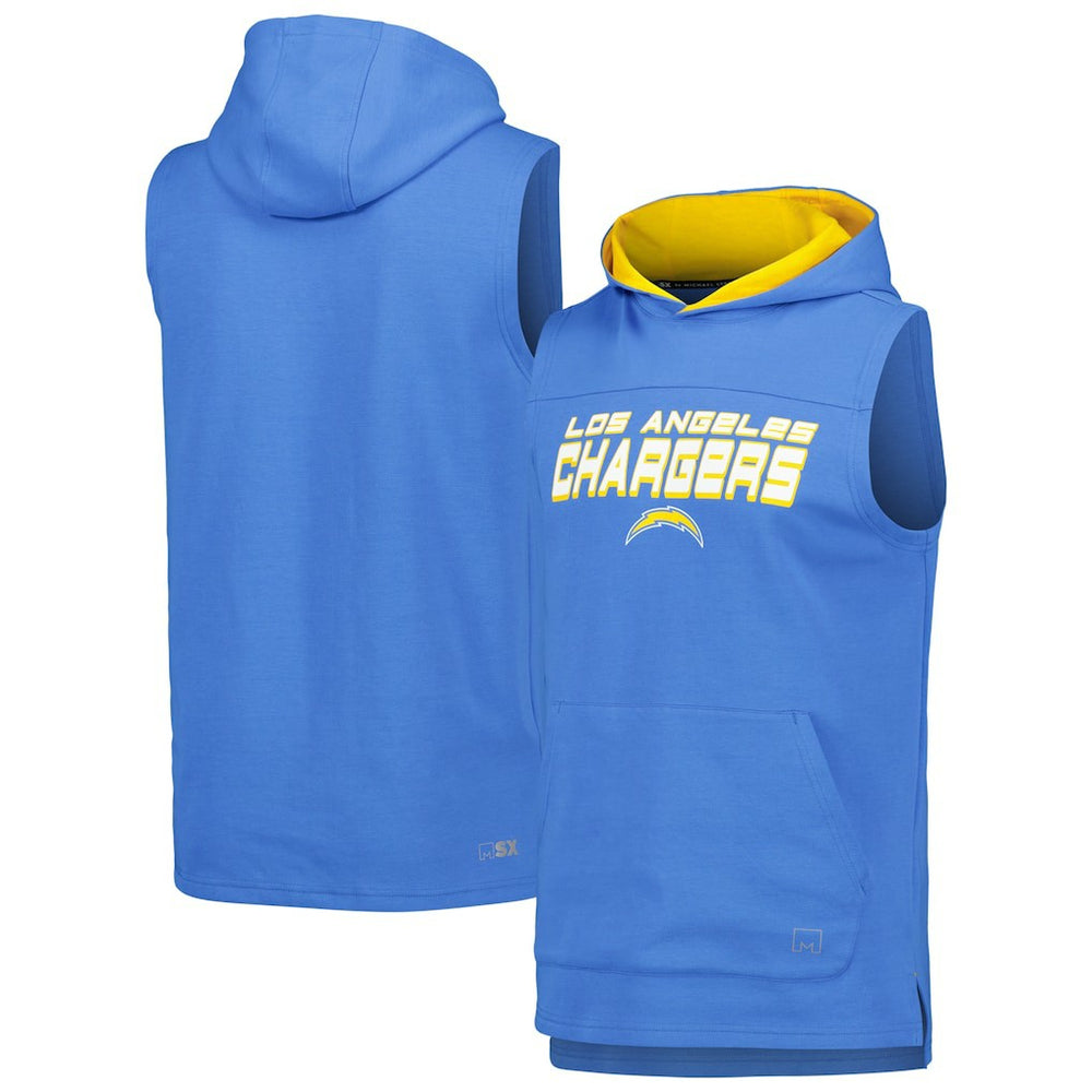 Los Angeles Chargers MSX by Michael Strahan Captain Sleeveless Hoodie T-Shirt Powder Blue - NFL