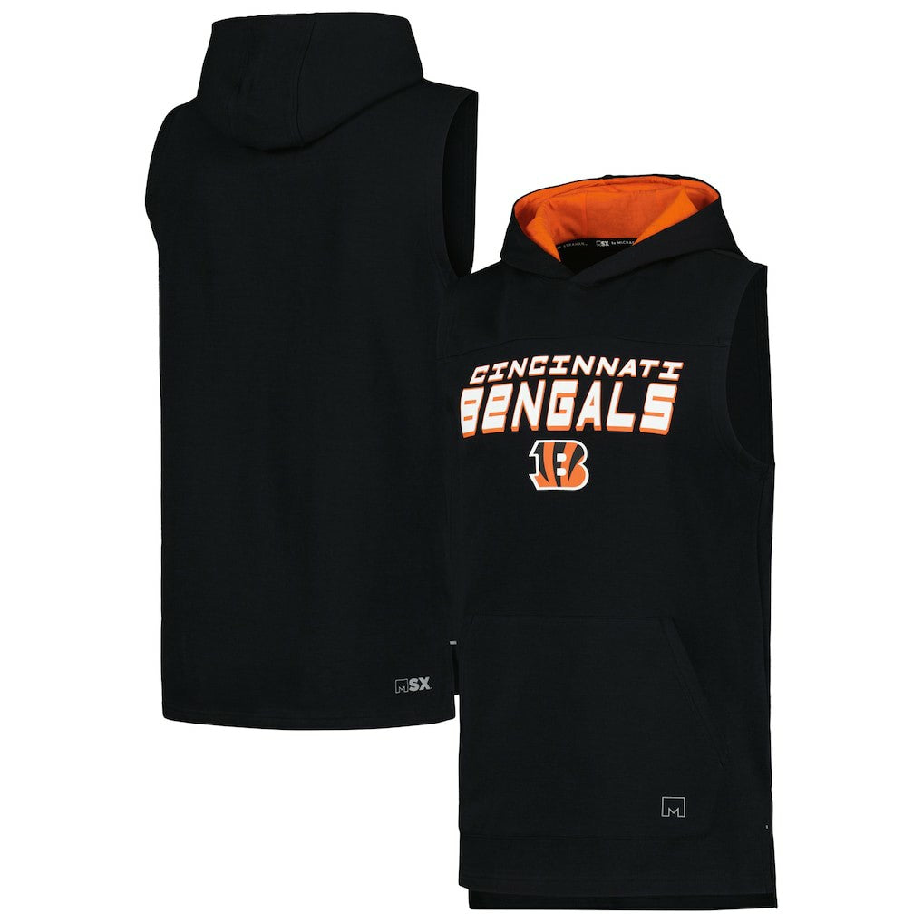Cincinnati Bengals MSX by Michael Strahan Captain Sleeveless Hoodie T-Shirt Black - NFL