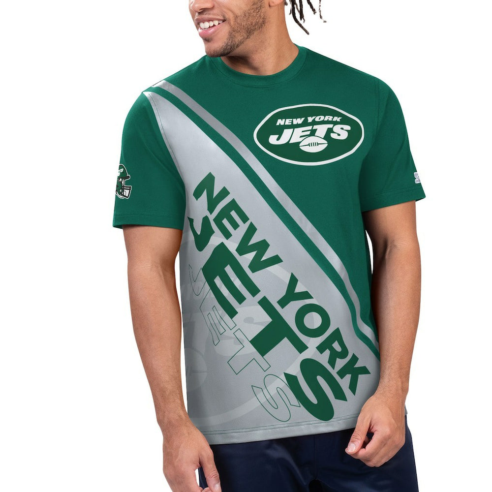 New York Jets Starter Finish Line Extreme Graphic T-Shirt Green/White - NFL