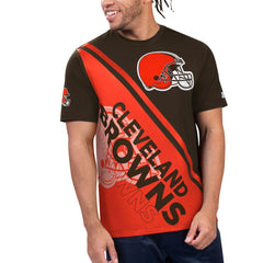 Cleveland Browns Starter Finish Line Extreme Graphic T-Shirt Brown/Orange - NFL