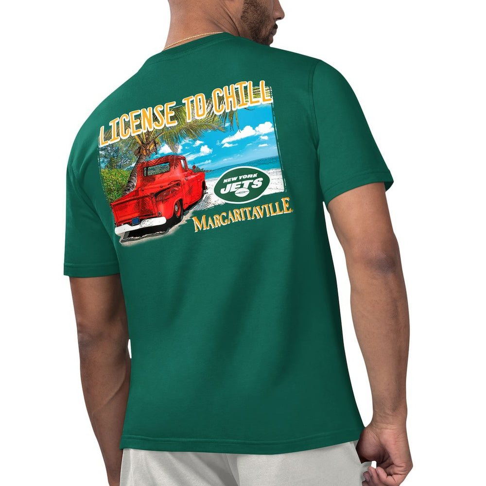 New York Jets Margaritaville Licensed to Chill T-Shirt Green - NFL