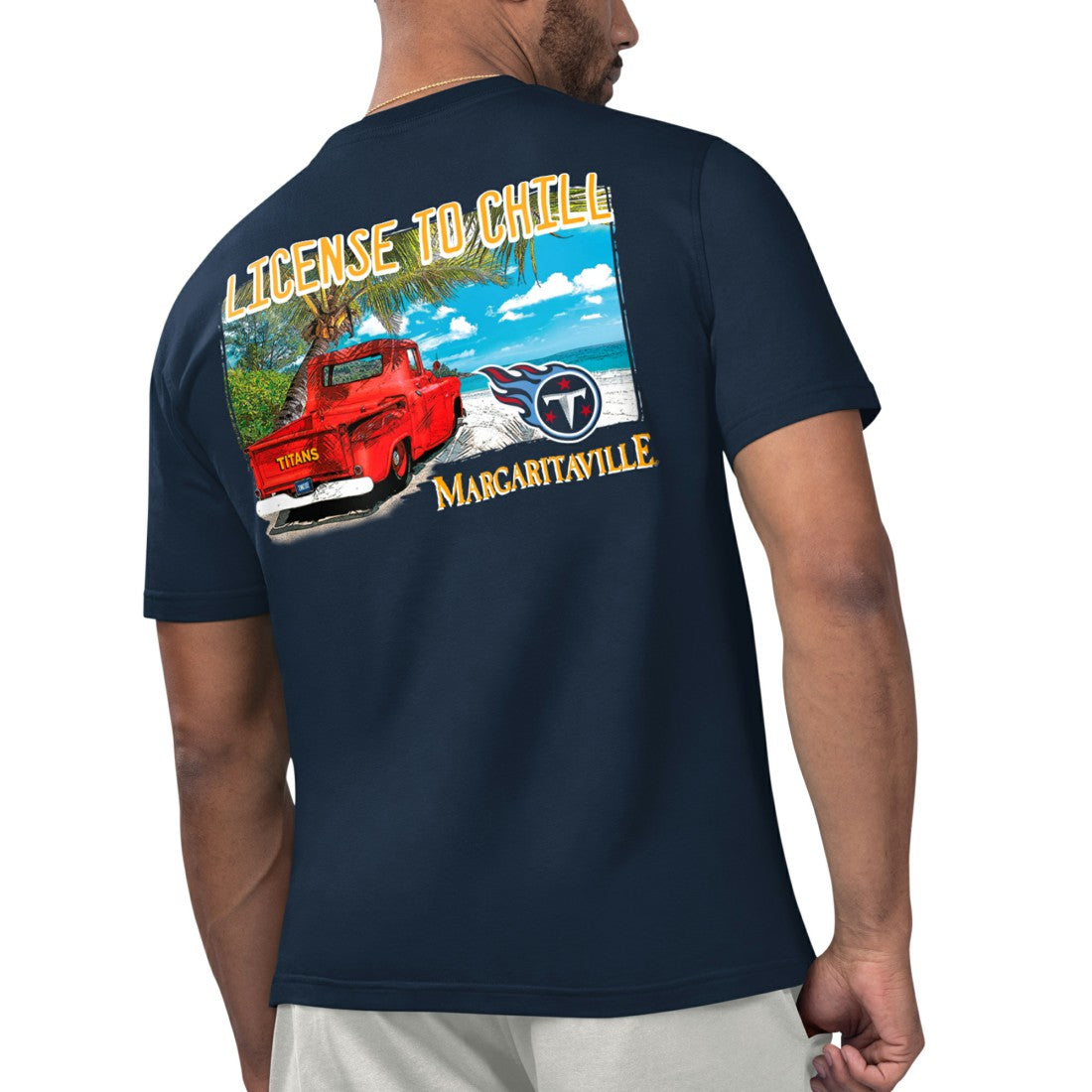Tennessee Titans Margaritaville Licensed to Chill T-Shirt Navy - NFL