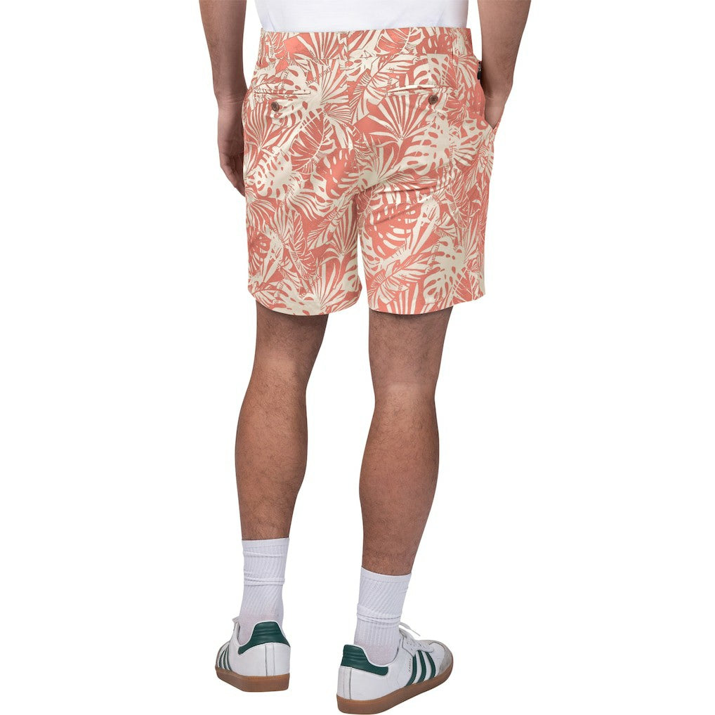 San Francisco 49ers Margaritaville Sandwashed Monstera Print Amphib Shorts Scarlet - NFL