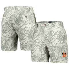 Cincinnati Bengals Margaritaville Sandwashed Monstera Print Amphib Shorts Gray - NFL