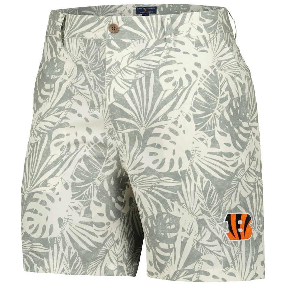 Cincinnati Bengals Margaritaville Sandwashed Monstera Print Amphib Shorts Gray - NFL