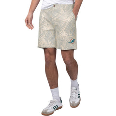 Miami Dolphins Margaritaville Sandwashed Monstera Print Amphib Shorts Gray - NFL