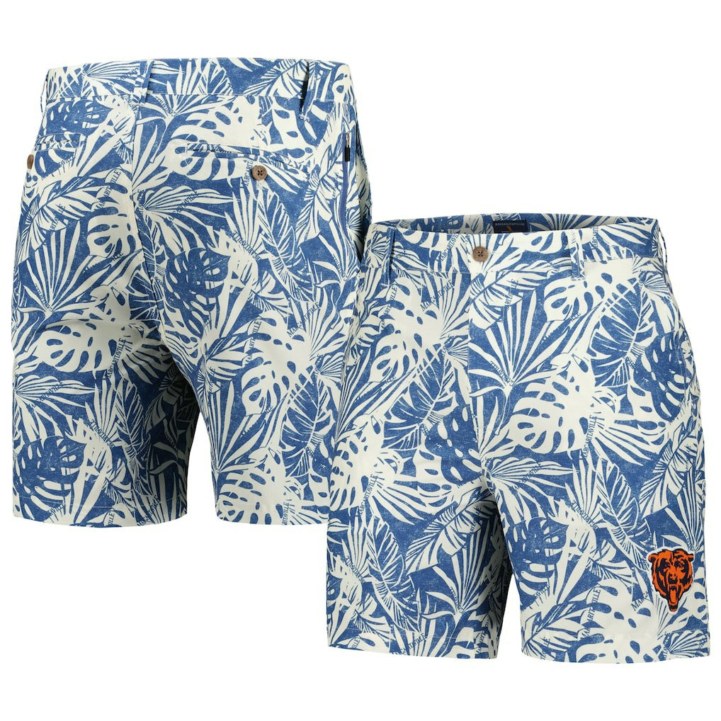 Chicago Bears Margaritaville Sandwashed Monstera Print Amphib Shorts Navy - NFL