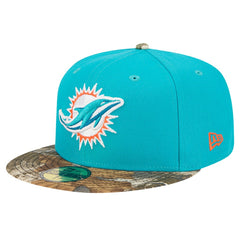 New Era Miami Dolphins Aqua Active Two-Tone Camo 59FIFTY Fitted Hat - NFL