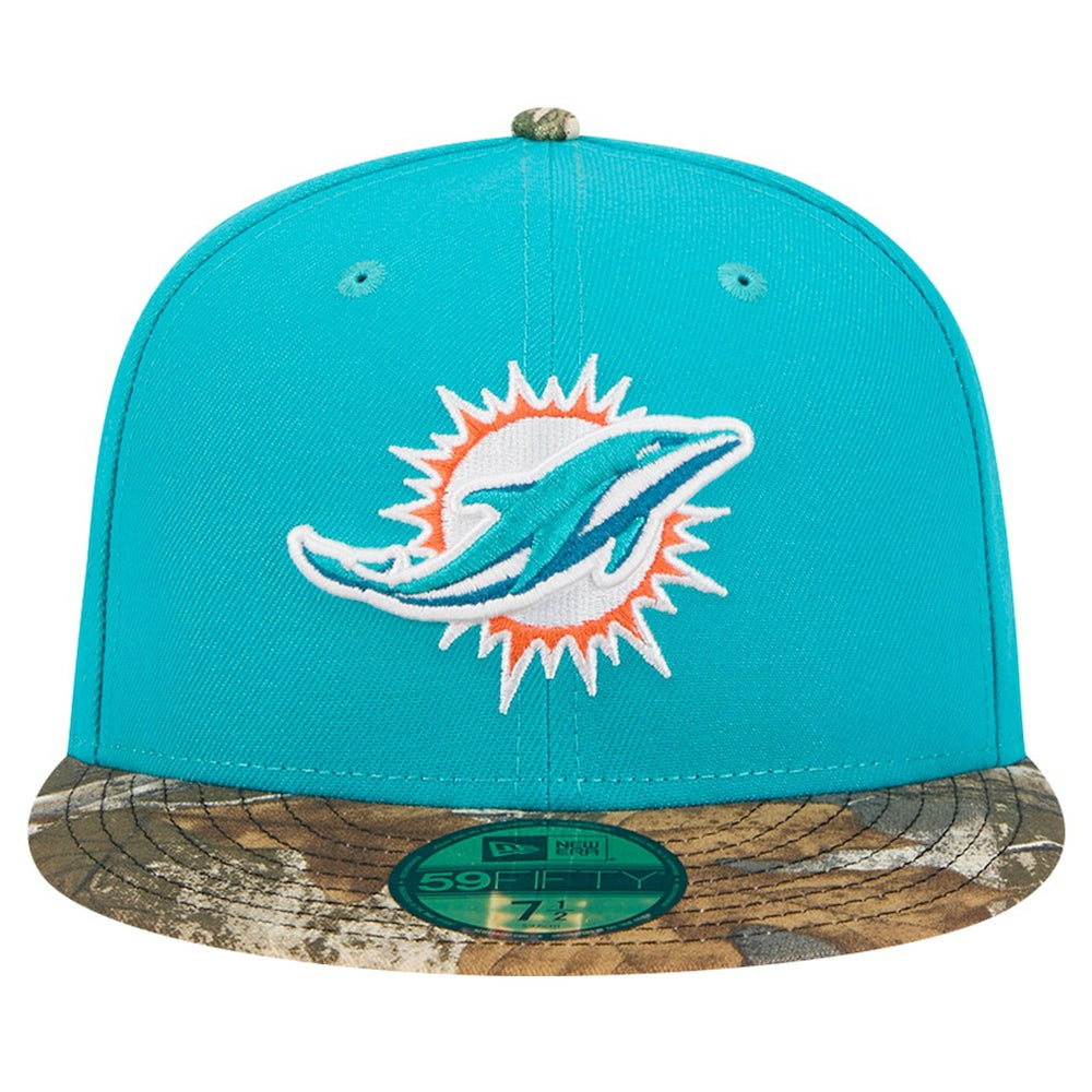 New Era Miami Dolphins Aqua Active Two-Tone Camo 59FIFTY Fitted Hat - NFL