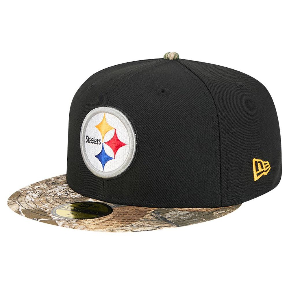 New Era Pittsburgh Steelers Black Active Two-Tone Camo 59FIFTY Fitted Hat - NFL