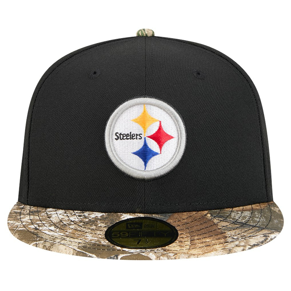 New Era Pittsburgh Steelers Black Active Two-Tone Camo 59FIFTY Fitted Hat - NFL