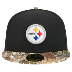 New Era Pittsburgh Steelers Black Active Two-Tone Camo 59FIFTY Fitted Hat - NFL