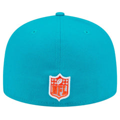 Miami Dolphins New Era Script Sided 59FIFTY Fitted Hat Aqua - NFL