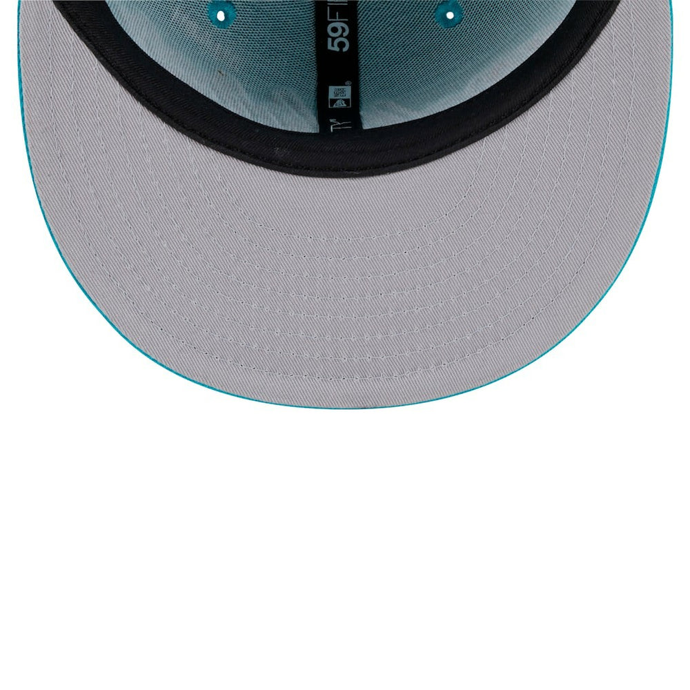 Miami Dolphins New Era Script Sided 59FIFTY Fitted Hat Aqua - NFL