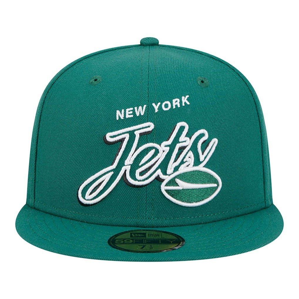 New York Jets New Era Script Sided 59FIFTY Fitted Hat Green - NFL