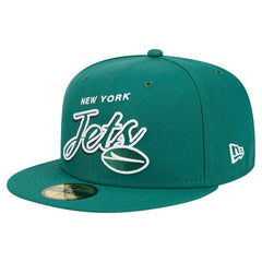 New York Jets New Era Script Sided 59FIFTY Fitted Hat Green - NFL