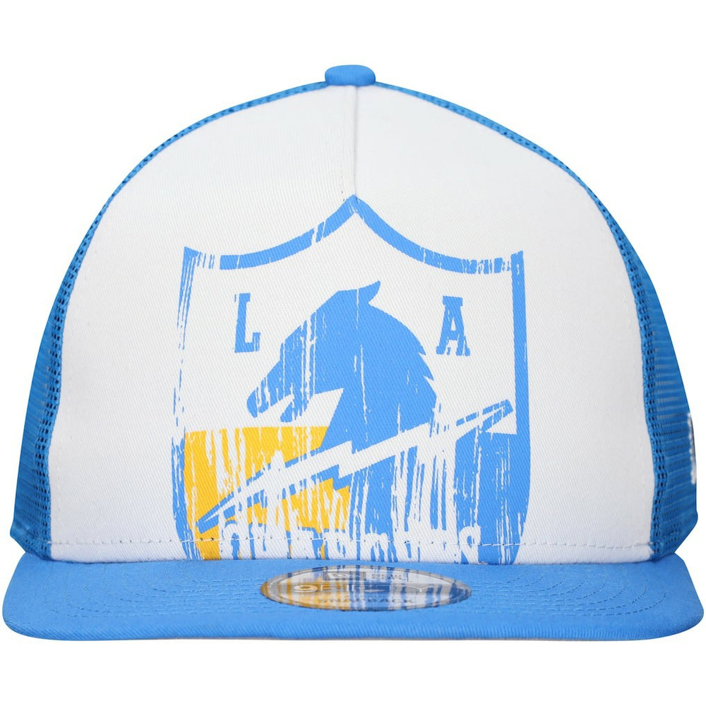 New Era Los Angeles Chargers Distressed 9FIFTY A-Frame Snapback Hat White/Powder Blue - NFL