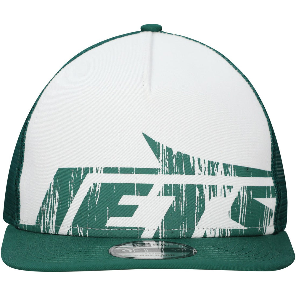 New Era New York Jets Distressed 9FIFTY A-Frame Snapback Hat White/Green - NFL