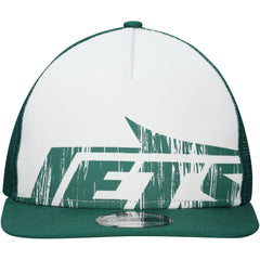 New Era New York Jets Distressed 9FIFTY A-Frame Snapback Hat White/Green - NFL