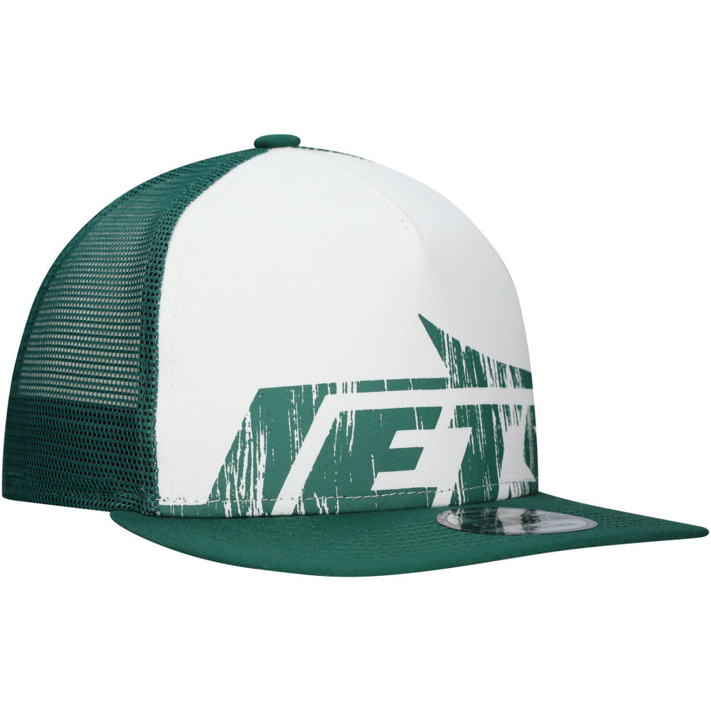 New Era New York Jets Distressed 9FIFTY A-Frame Snapback Hat White/Green - NFL