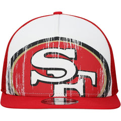 New Era San Francisco 49ers Distressed 9FIFTY A-Frame Snapback Hat White/Scarlet - NFL