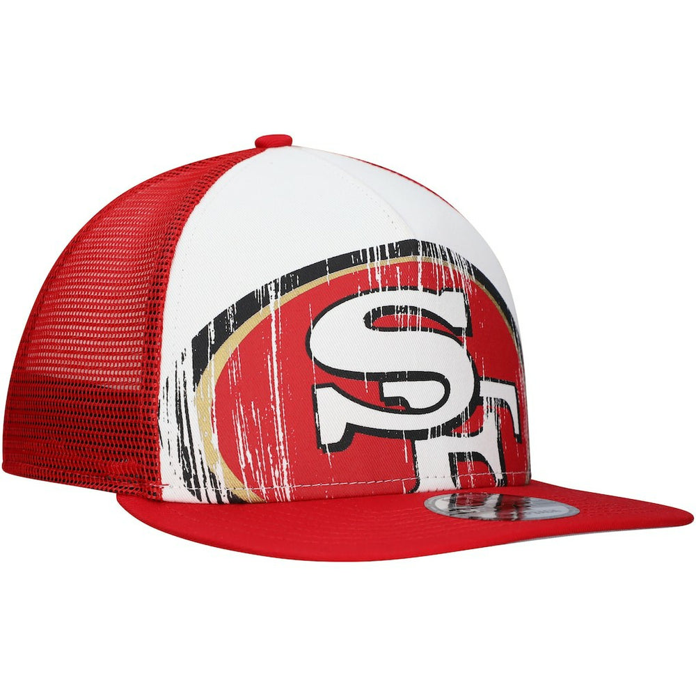 New Era San Francisco 49ers Distressed 9FIFTY A-Frame Snapback Hat White/Scarlet - NFL