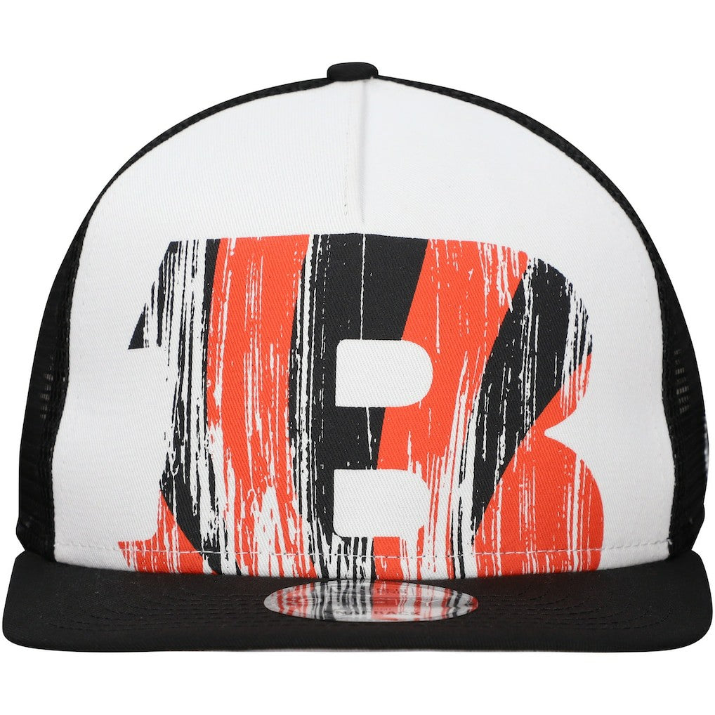 New Era Cincinnati Bengals Distressed 9FIFTY A-Frame Snapback Hat White/Black - NFL