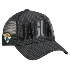 Jacksonville Jaguars New Era Midnight Ink Tonal Text A-Frame Trucker 9FORTY Adjustable Hat Black - NFL