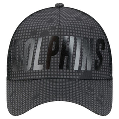 Miami Dolphins New Era Midnight Ink Tonal Text A-Frame Trucker 9FORTY Adjustable Hat Black - NFL