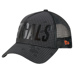 Cincinnati Bengals New Era Midnight Ink Tonal Text A-Frame Trucker 9FORTY Adjustable Hat Black - NFL