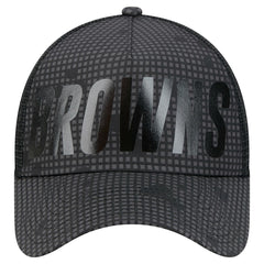 Cleveland Browns New Era Throwback Midnight Ink Tonal Text A-Frame Trucker 9FORTY Adjustable Hat Black - NFL
