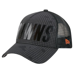 Cleveland Browns New Era Throwback Midnight Ink Tonal Text A-Frame Trucker 9FORTY Adjustable Hat Black - NFL