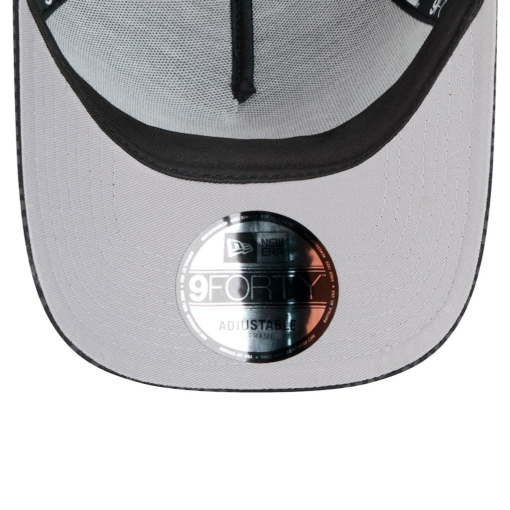 Cleveland Browns New Era Throwback Midnight Ink Tonal Text A-Frame Trucker 9FORTY Adjustable Hat Black - NFL
