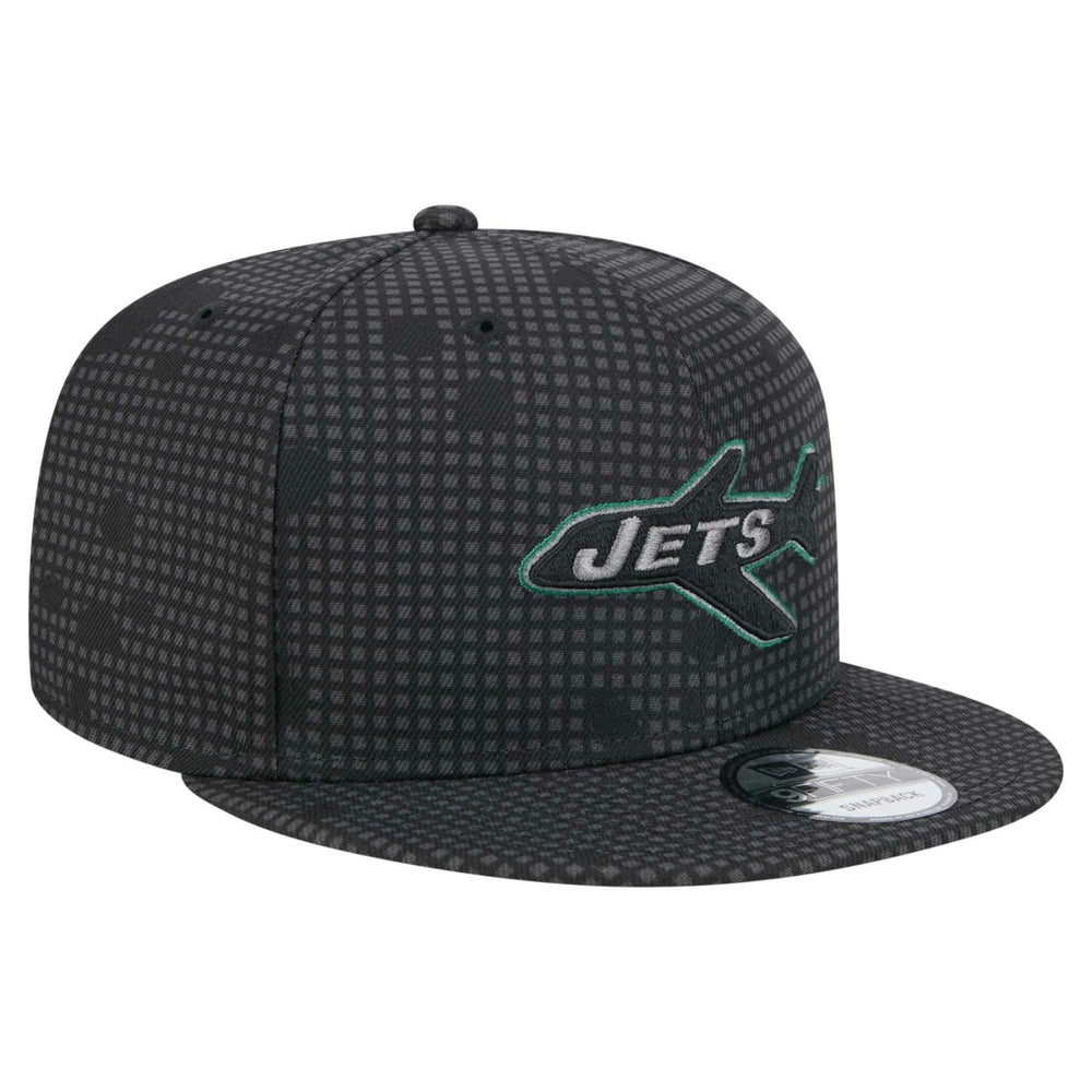 New Era New York Jets Black Midnight Ink Pop Outline 9FIFTY Snapback Hat - NFL