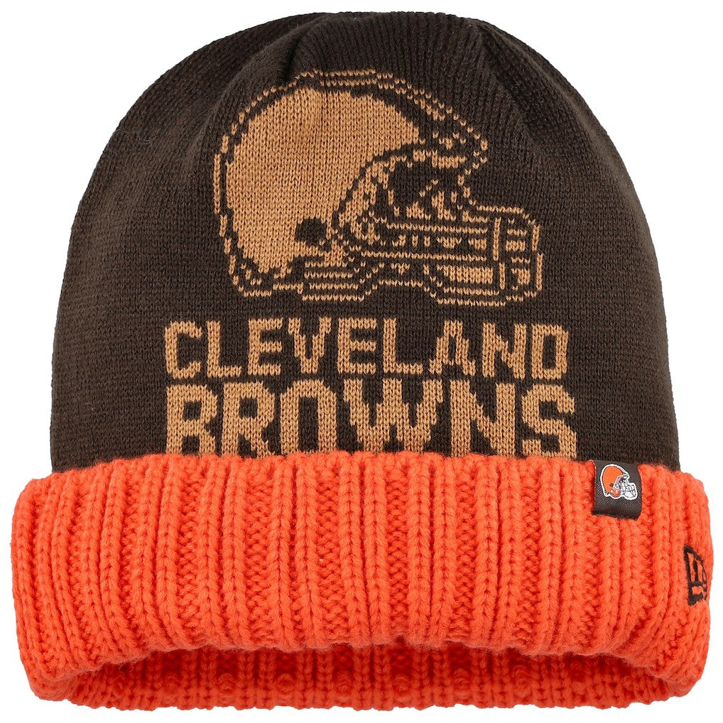Cleveland Browns New Era Oversize Cuffed Knit Hat Brown - NFL