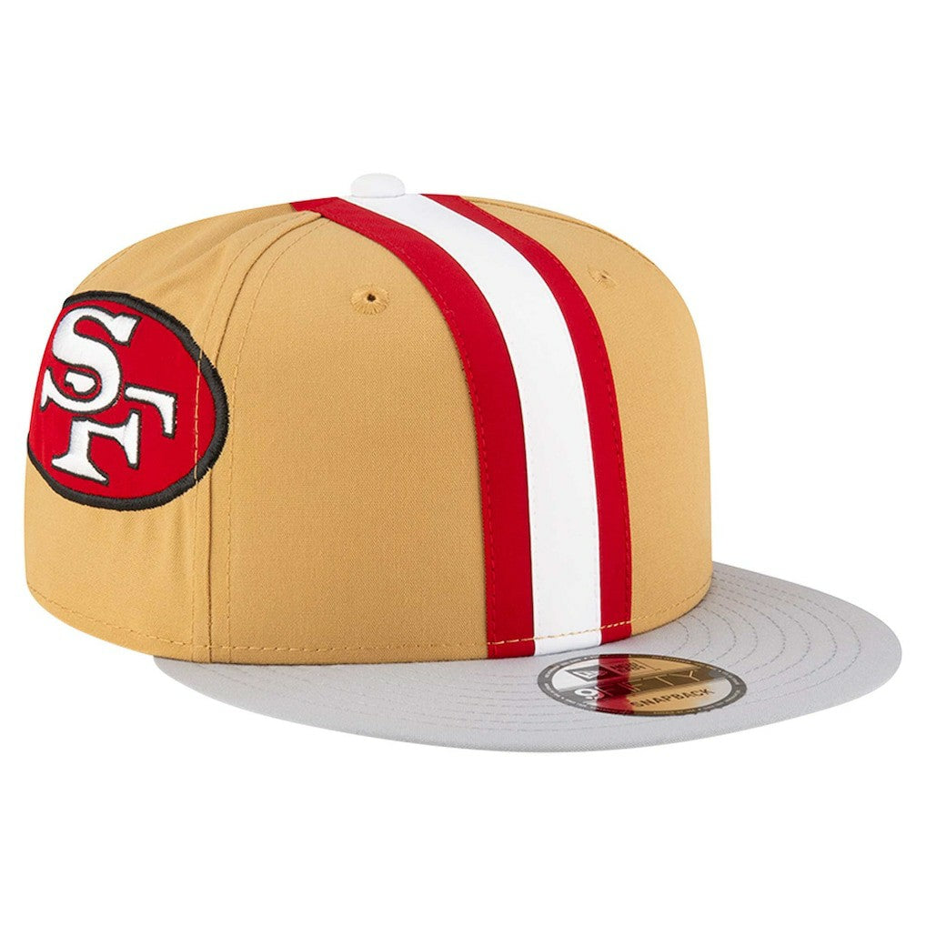 San Francisco 49ers New Era Throwback Helmet 9FIFTY Snapback Hat Gold - NFL