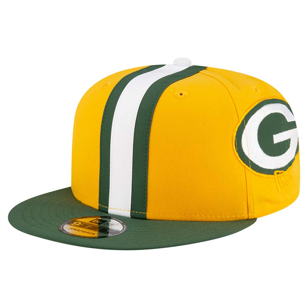 Green Bay Packers New Era Helmet 9FIFTY Snapback Hat Gold - NFL