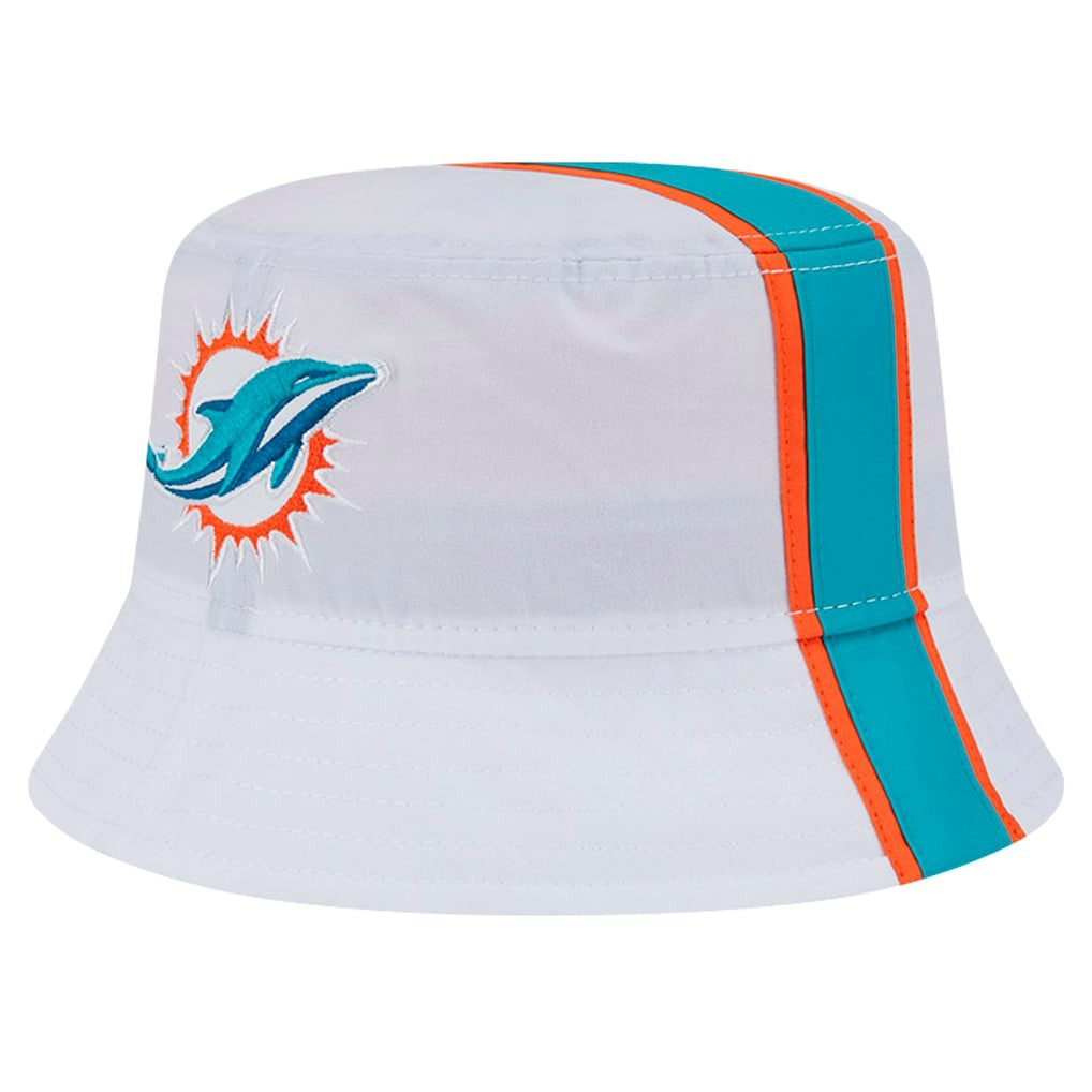 Miami Dolphins New Era Helmet Bucket Hat White - NFL