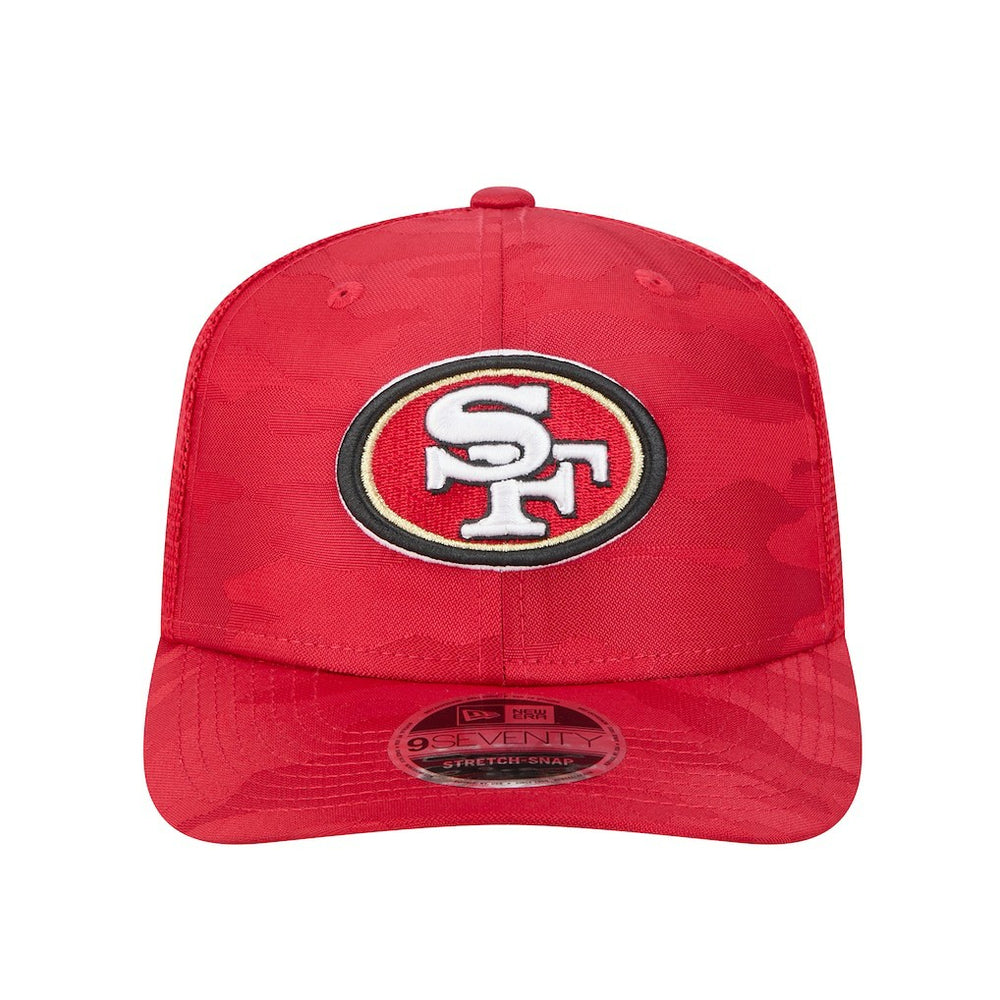 San Francisco 49ers New Era Adventure Camo Trucker 9SEVENTY Stretch-Snap Adjustable Hat Scarlet - NFL